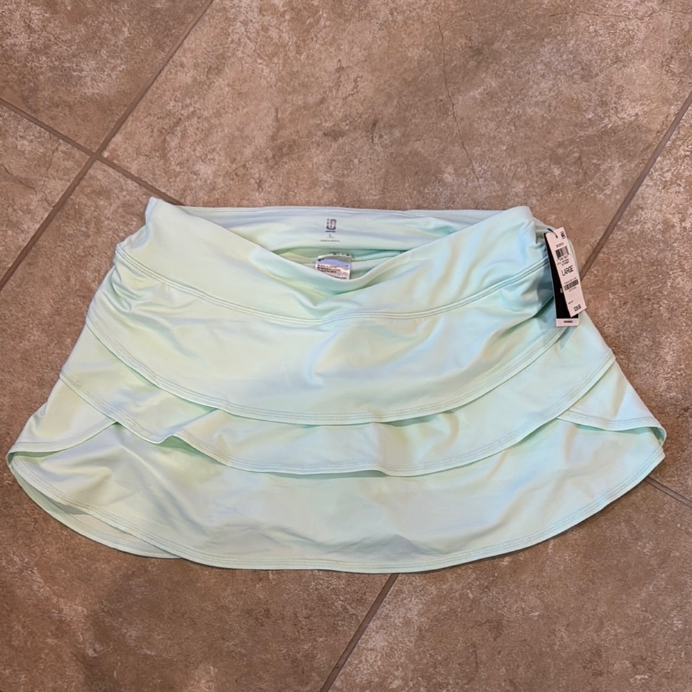 Ideology Green Bubble Mini Skirt Ruched Resort Wear